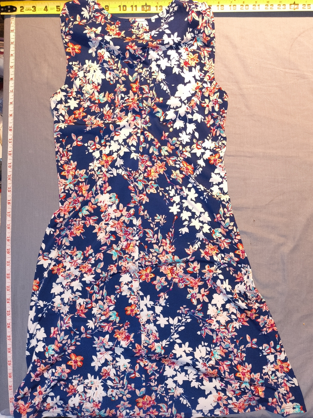 MSK Navy Floral Sleeveless Casual Dress - Picture 2 of 4